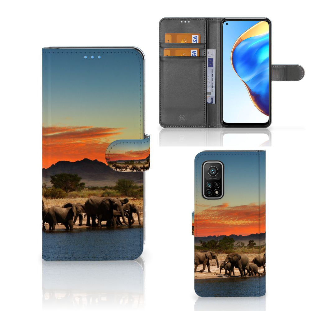 Xiaomi Mi 10T Pro | Mi 10T Telefoonhoesje met Pasjes Olifanten