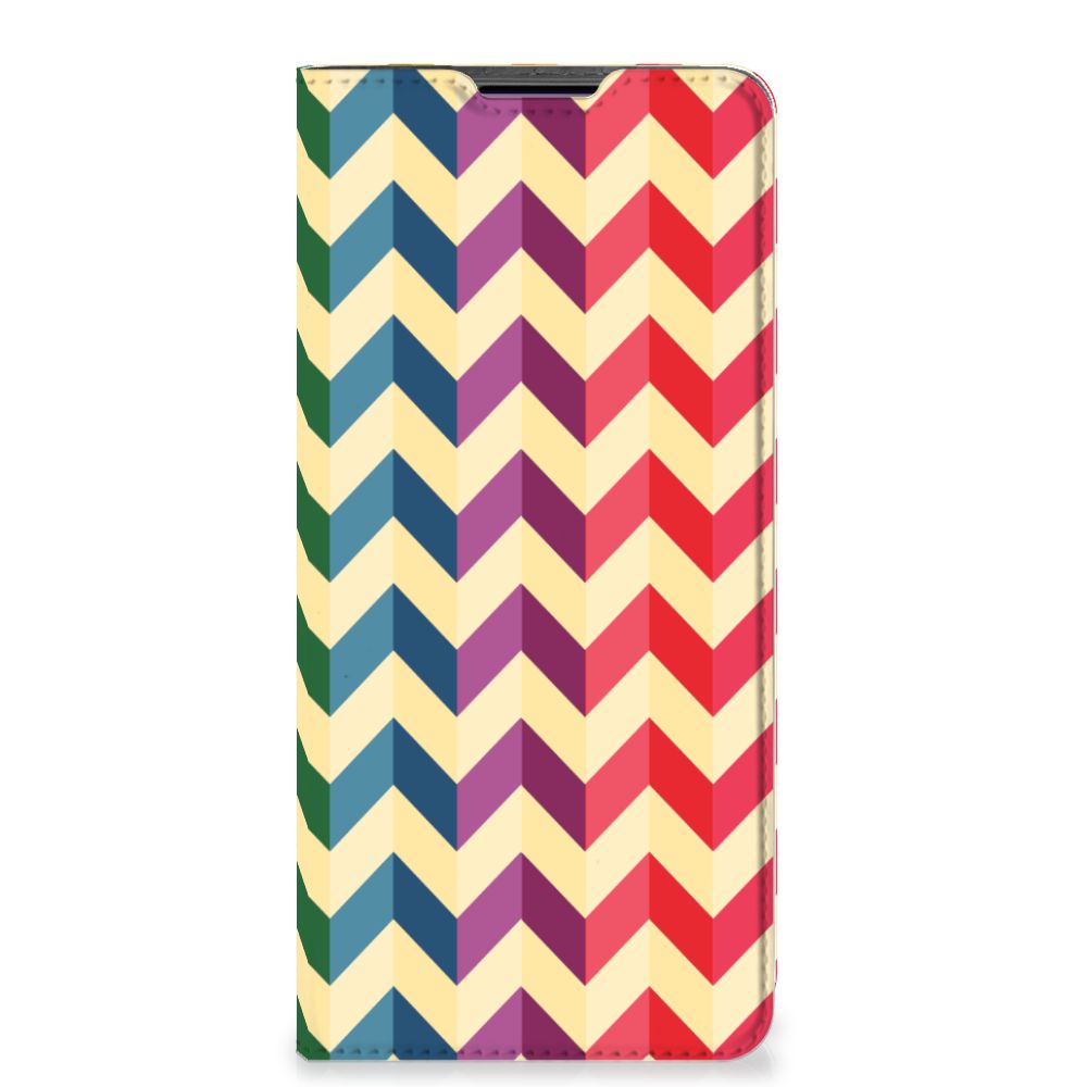 Motorola Edge 30 Pro Hoesje met Magneet Zigzag Multi Color - B2C Telecom