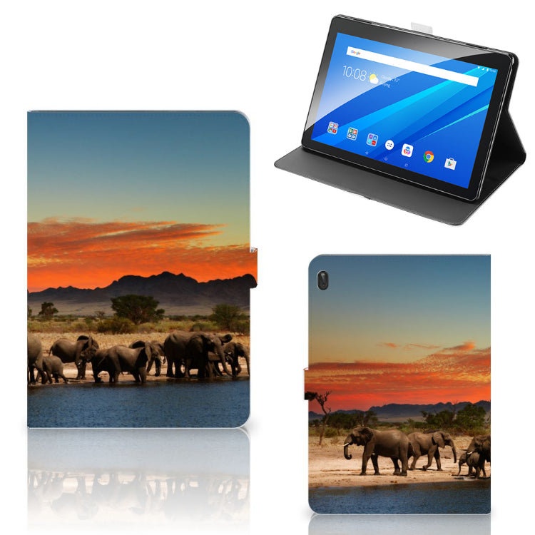 Lenovo Tab E10 Flip Case Olifanten
