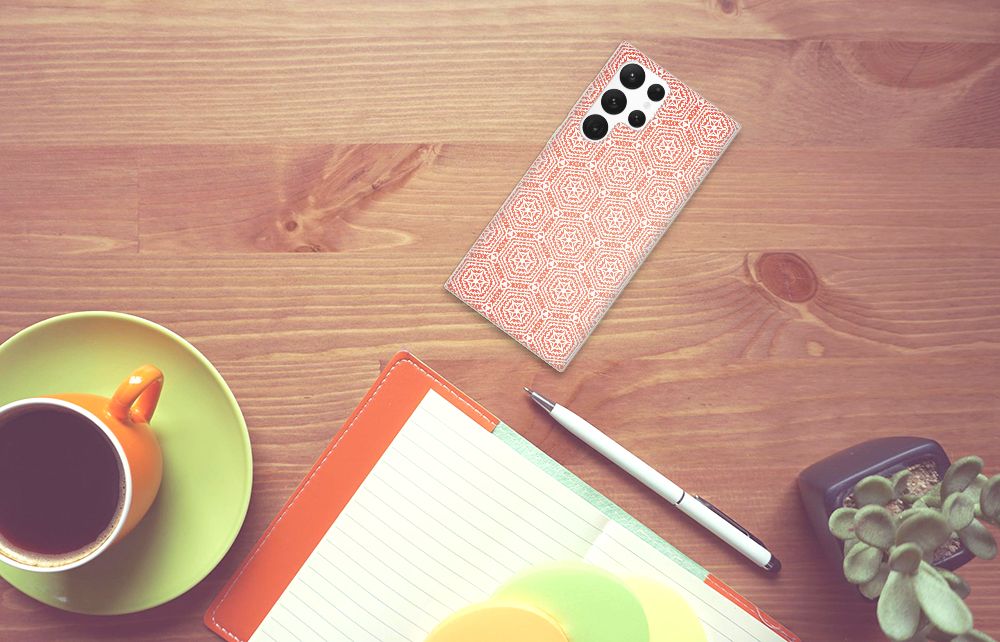 Samsung Galaxy S22 Ultra TPU bumper Pattern Orange B2C Telecom