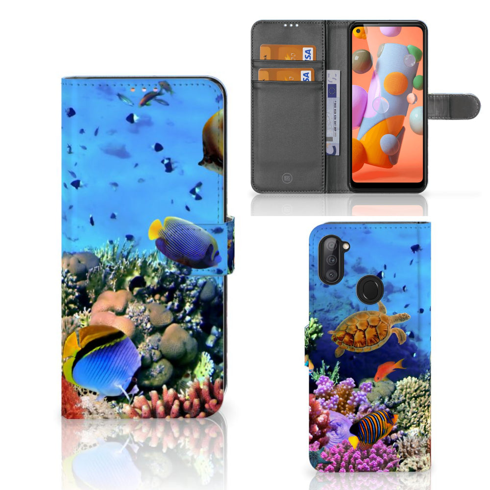 Samsung Galaxy M11 | A11 Telefoonhoesje met Pasjes Vissen