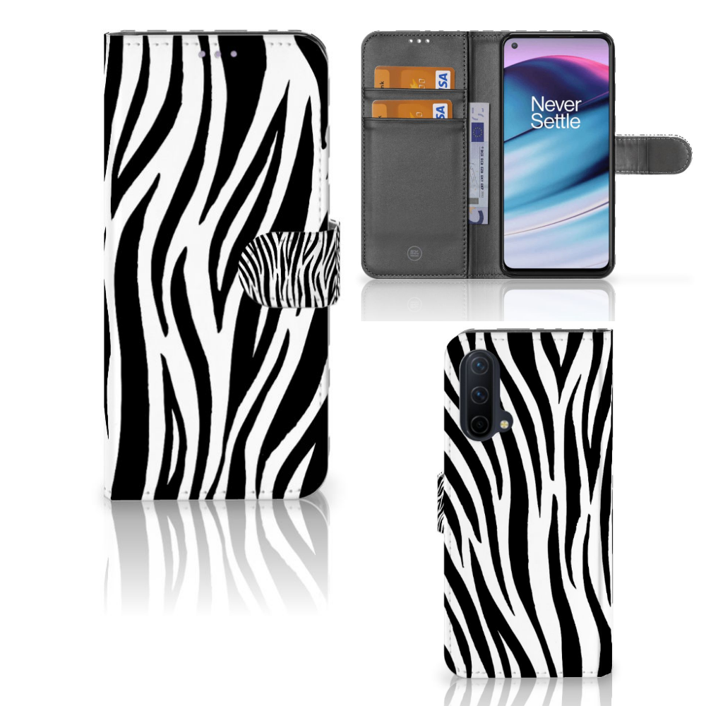 OnePlus Nord CE 5G Telefoonhoesje met Pasjes Zebra