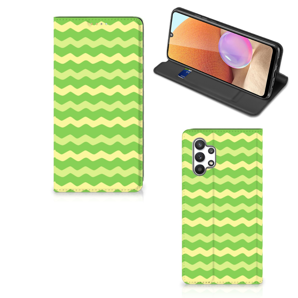Samsung Galaxy A32 4G | A32 5G Enterprise Editie Hoesje met Magneet Waves Green - B2C Telecom