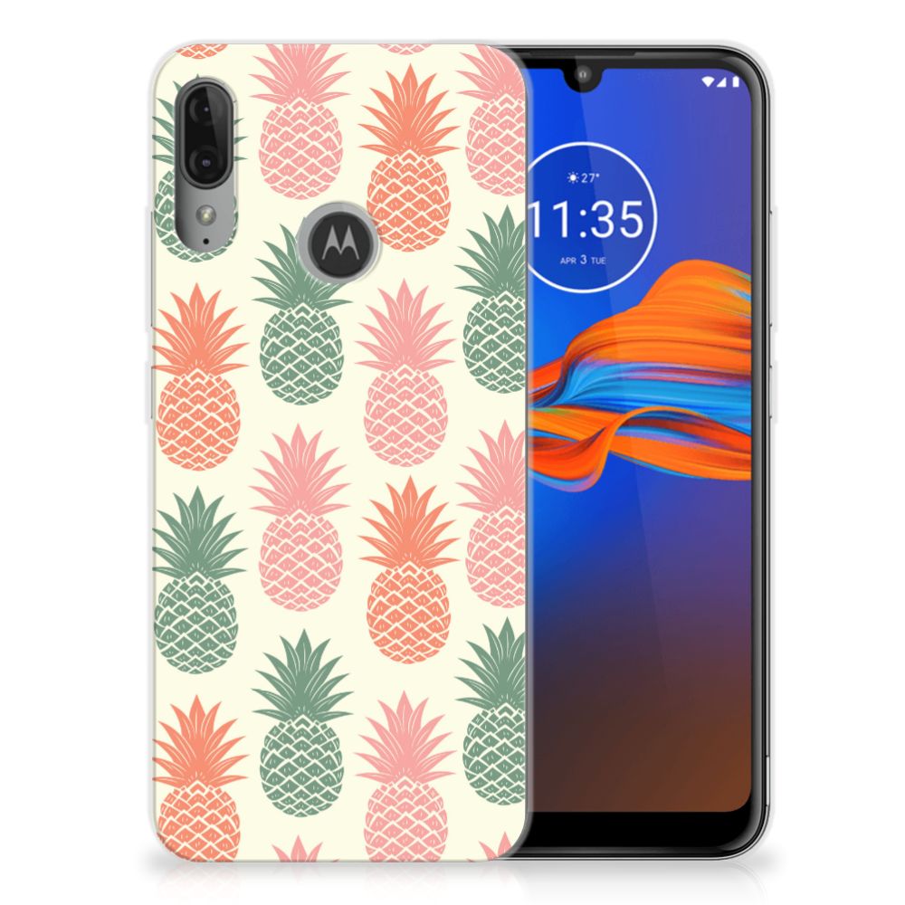Motorola Moto E6 Plus Siliconen Case Ananas