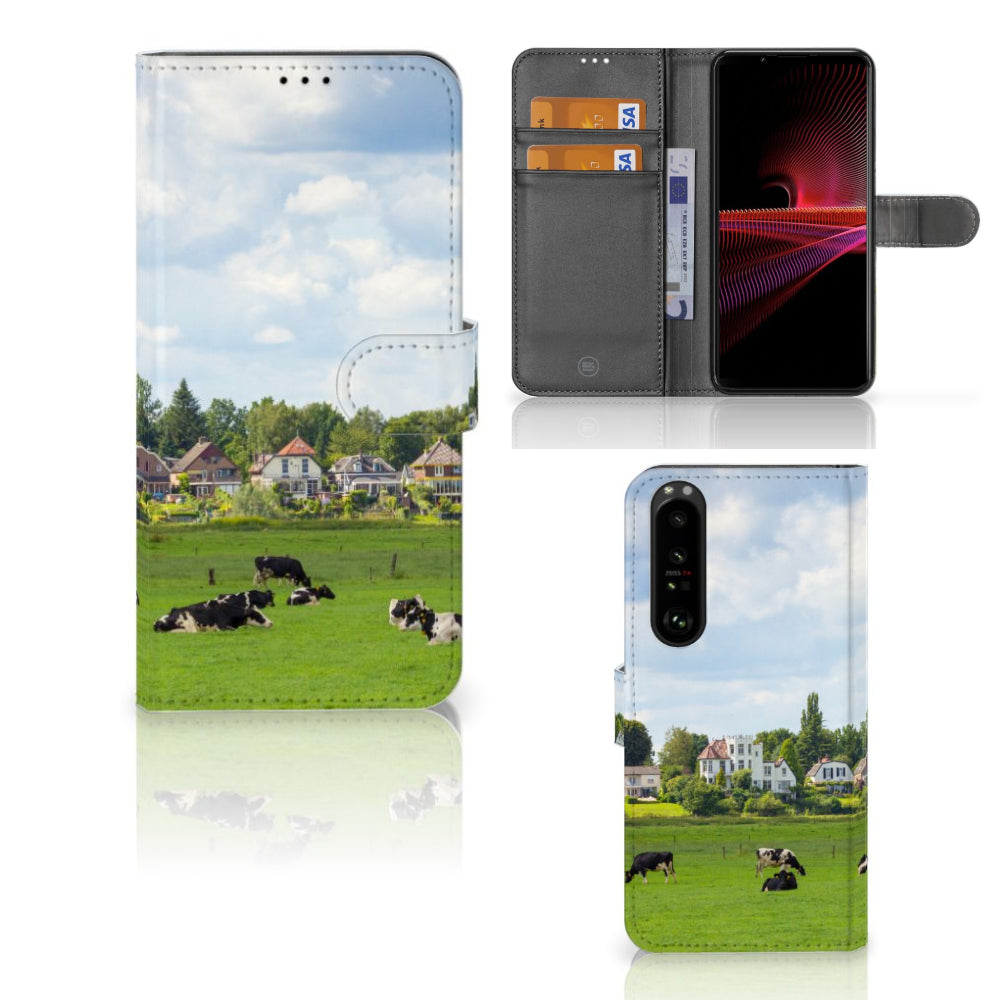 Sony Xperia 1 III Telefoonhoesje met Pasjes Koeien