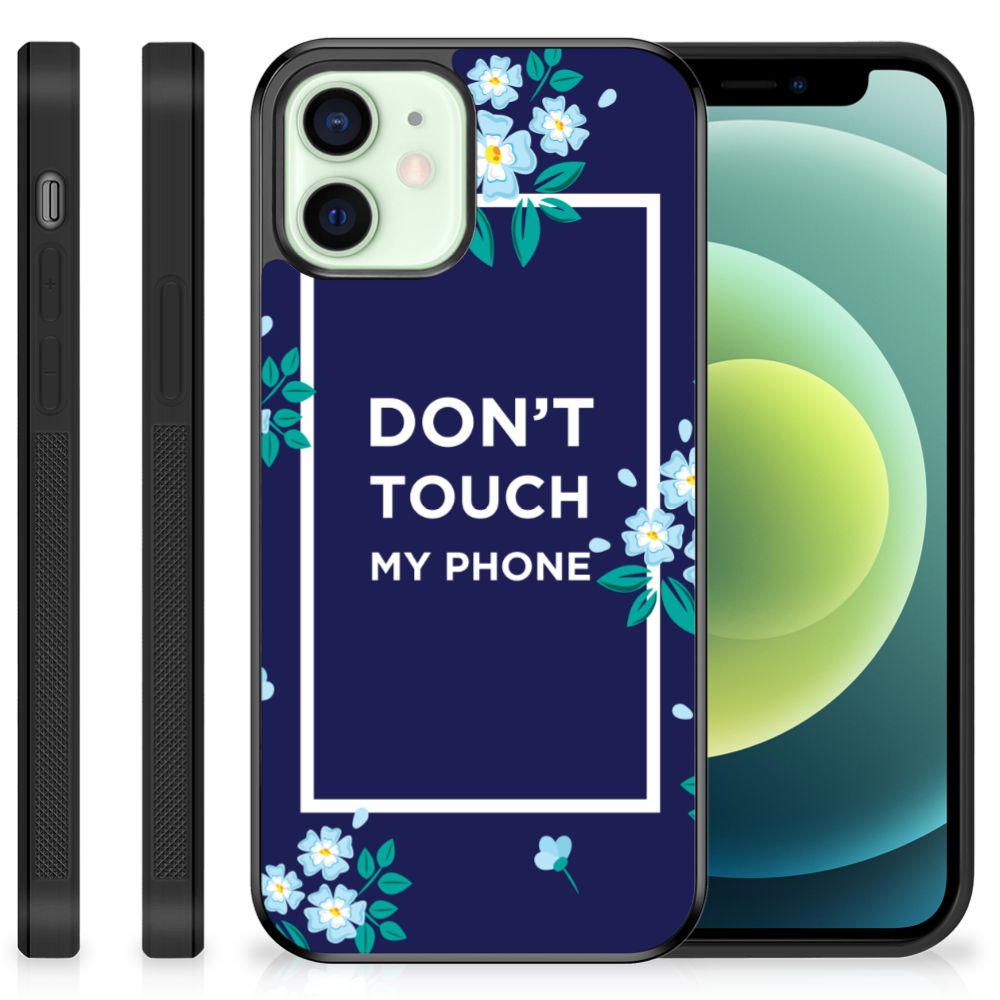 iPhone 12 Mini TPU Hoesje Flowers Blue DTMP