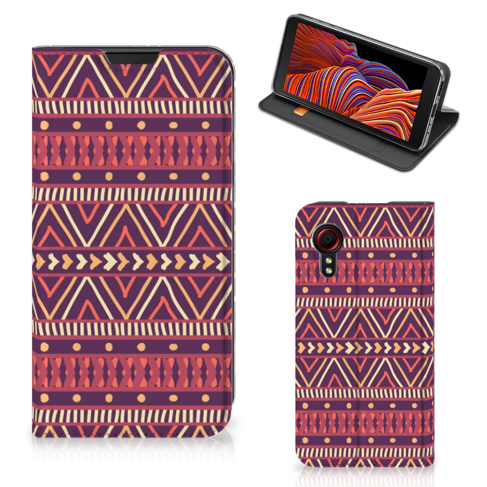 Samsung Galaxy Xcover 5 Hoesje met Magneet Aztec Paars - B2C Telecom