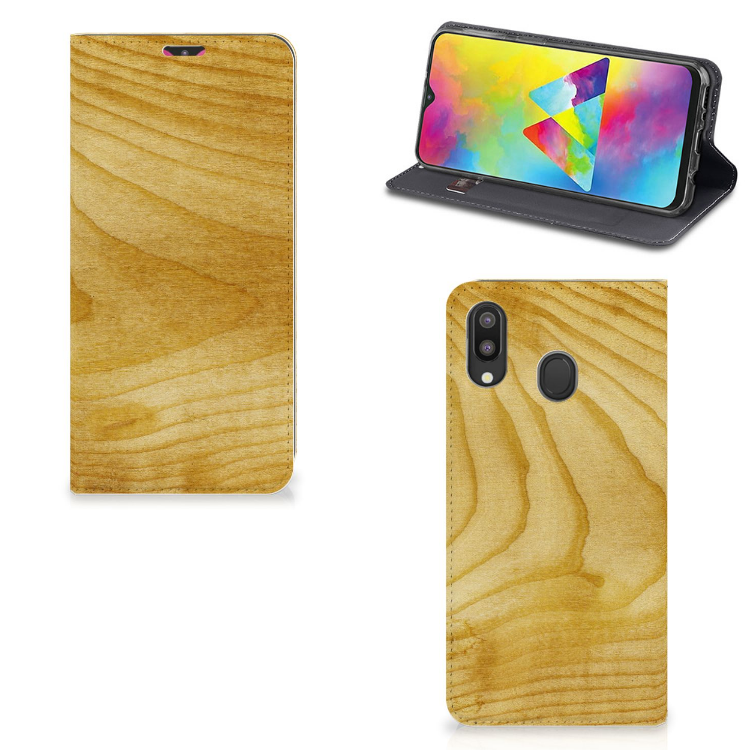 Samsung Galaxy M20 Book Wallet Case Licht Hout