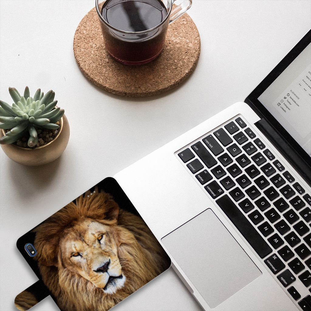 Samsung Galaxy A10 Telefoonhoesje met Pasjes Leeuw