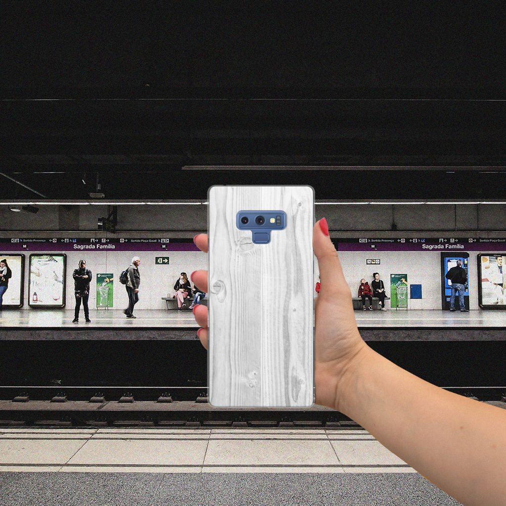 Samsung Galaxy Note 9 Bumper Hoesje White Wood