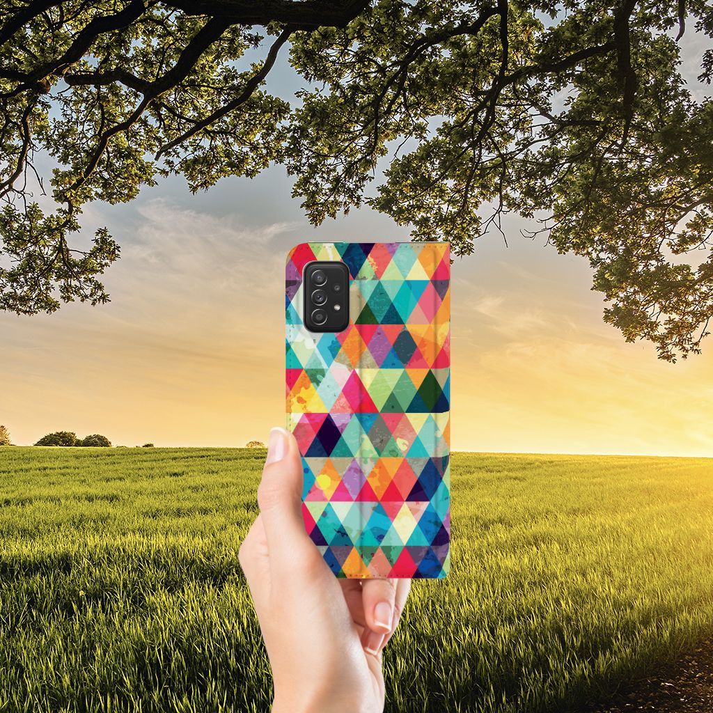 Samsung Galaxy A03s Hoesje met Magneet Geruit - B2C Telecom