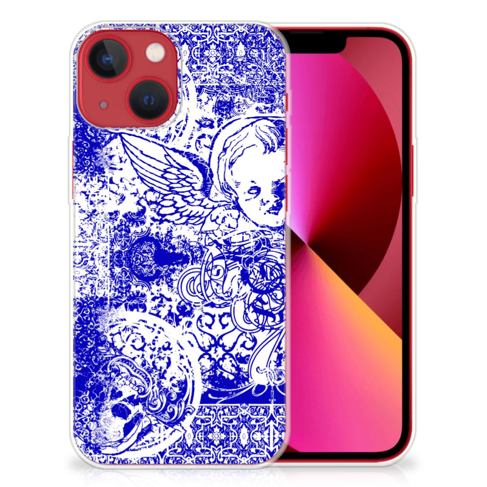 Silicone Back Case Apple iPhone 13 Angel Skull Blauw B2C Telecom