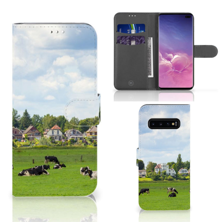 Samsung Galaxy S10 Plus Telefoonhoesje met Pasjes Koeien