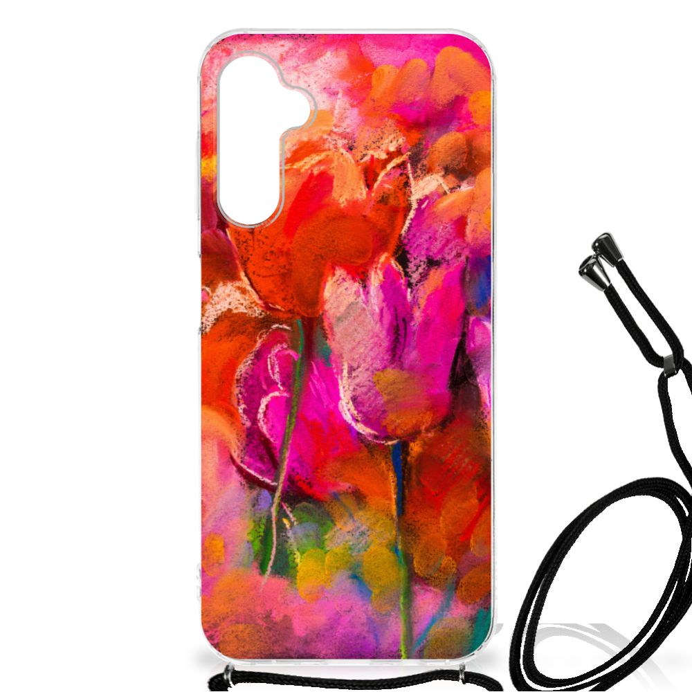 Back Cover Samsung Galaxy A14 5G Tulips design featuring colorful tulip artwork