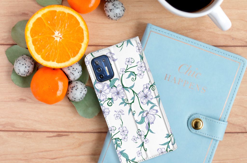 Motorola Moto G9 Plus Uniek Smart Cover Blossom White - B2C Telecom