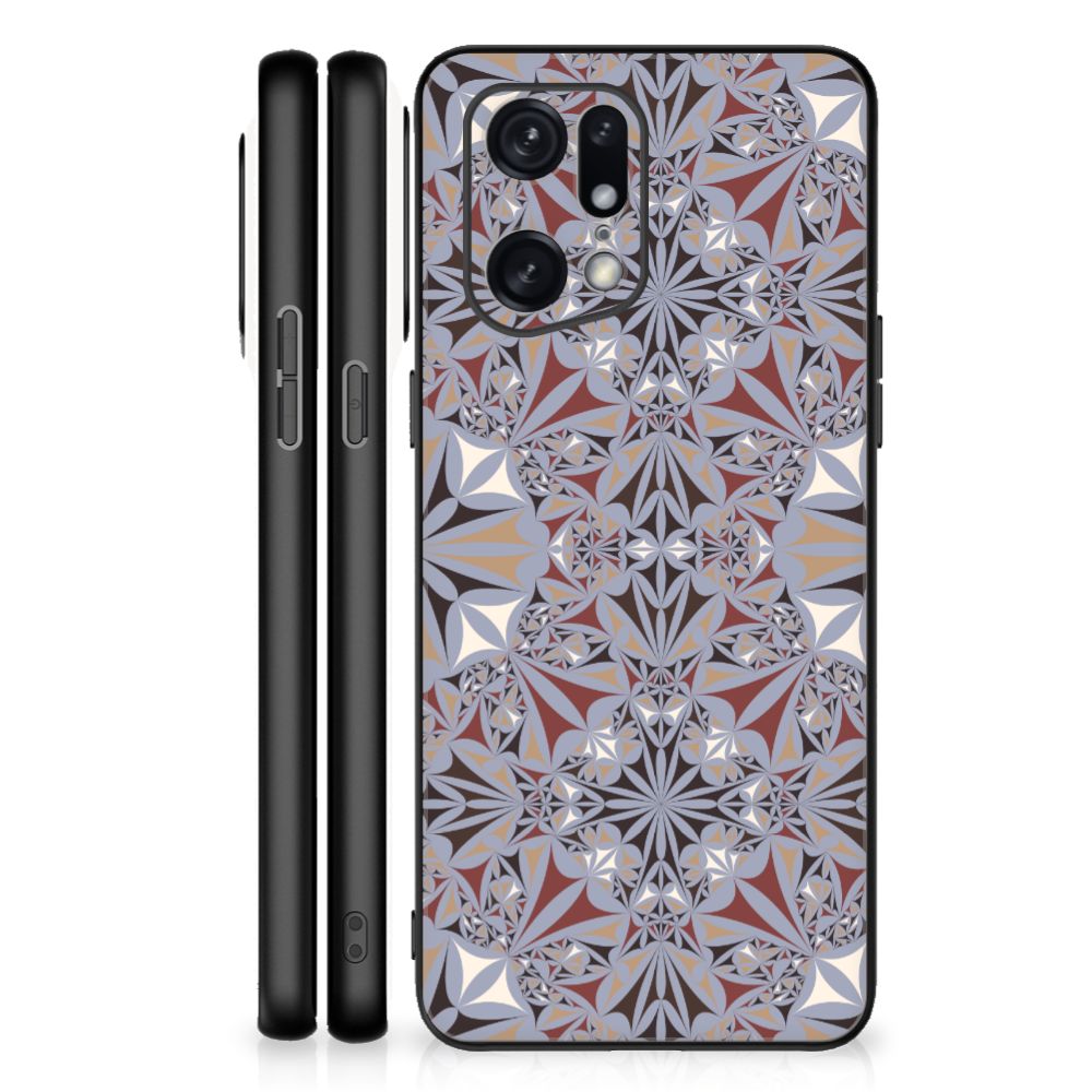 OPPO Find X5 Pro Marmeren Print Telefoonhoesje Flower Tiles B2C Telecom