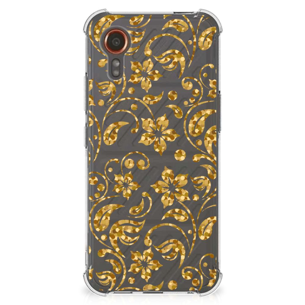 Samsung Galaxy Xcover 7 Case Gouden Bloemen