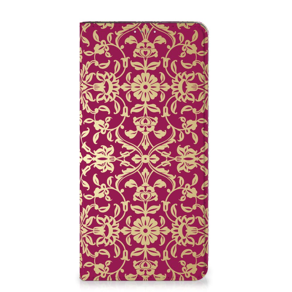 Telefoon Hoesje Samsung Galaxy A14 5G Barok Pink met elegant barokdesign op een felle achtergrond.