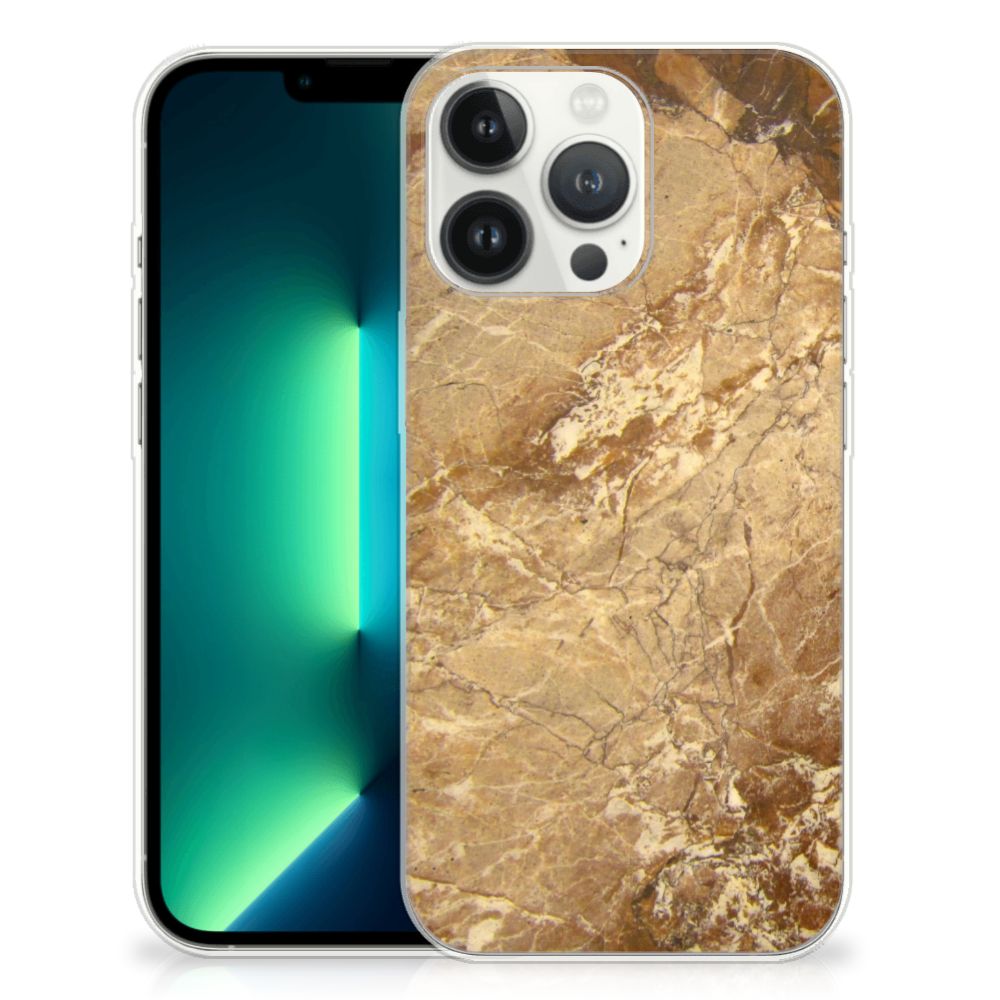 iPhone 13 Pro Max TPU Siliconen Hoesje Marmer Creme B2C Telecom
