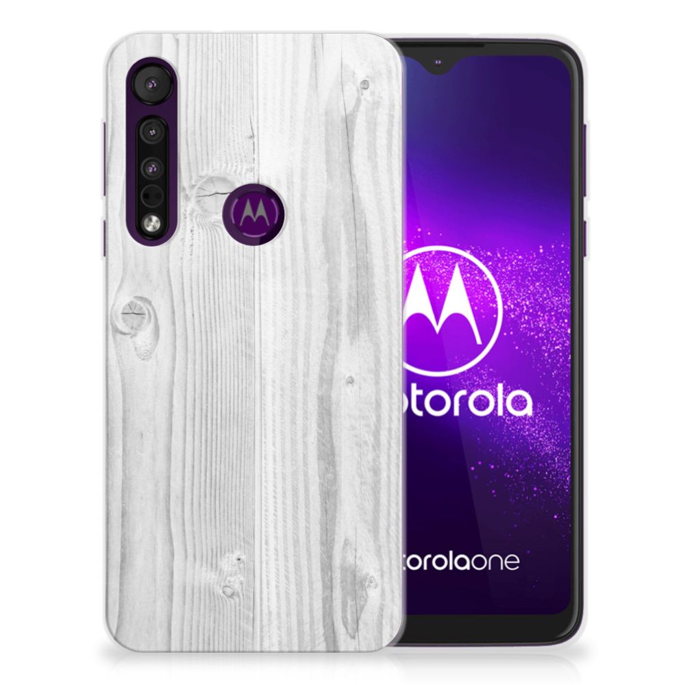 Motorola One Macro Bumper Hoesje White Wood B2C Telecom
