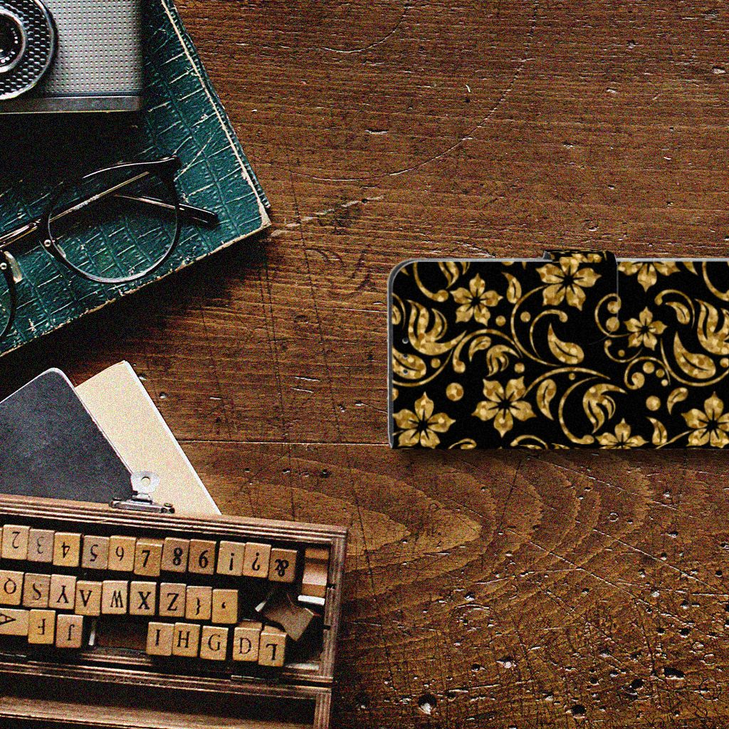 Xiaomi Mi A3 Hoesje Gouden Bloemen