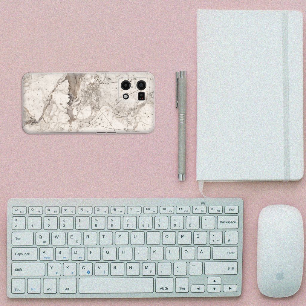 OPPO Reno7 4G TPU Siliconen Hoesje Marmer Beige