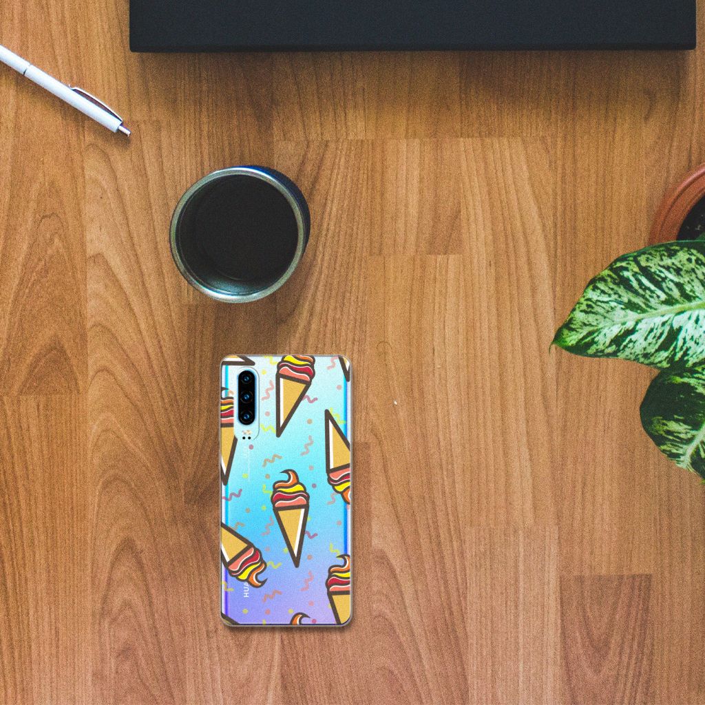 Huawei P30 Siliconen Case Icecream