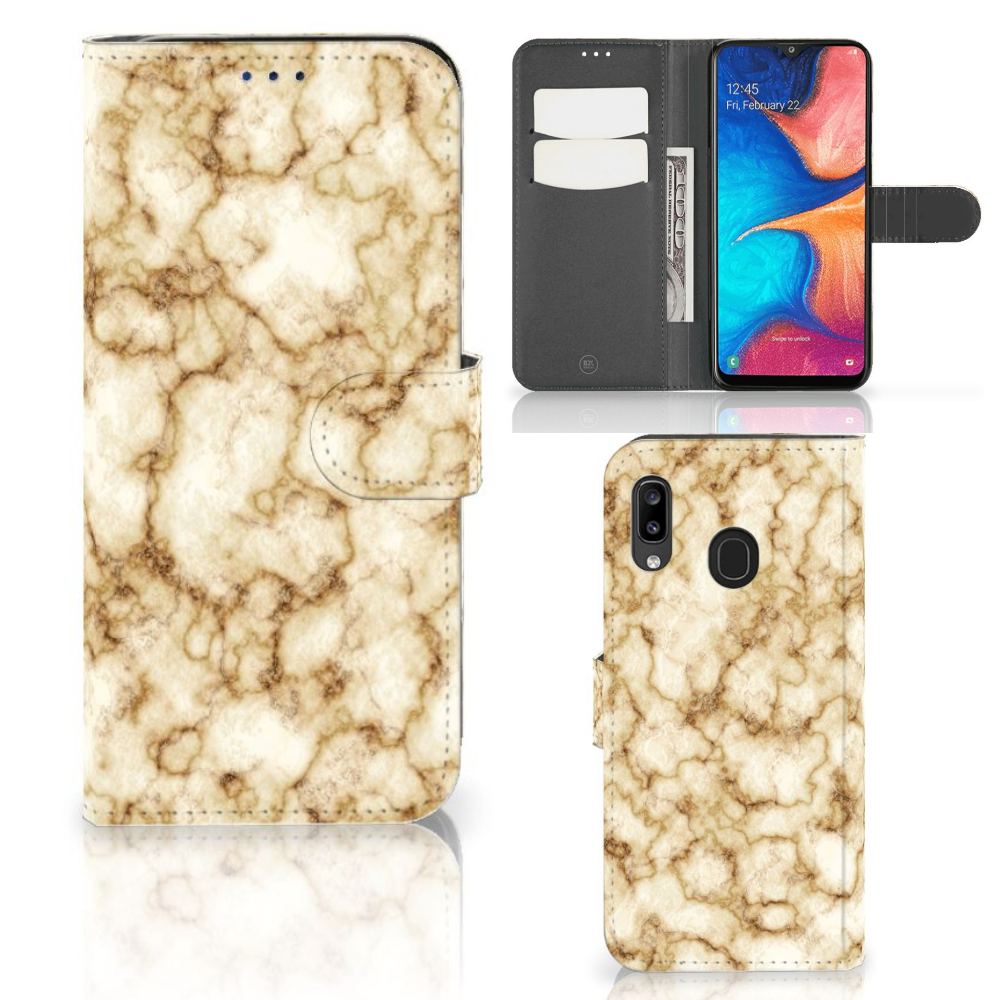 Samsung Galaxy A30 Bookcase Marmer Goud