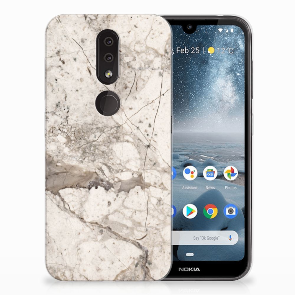 Nokia 4.2 TPU Siliconen Hoesje Marmer Beige