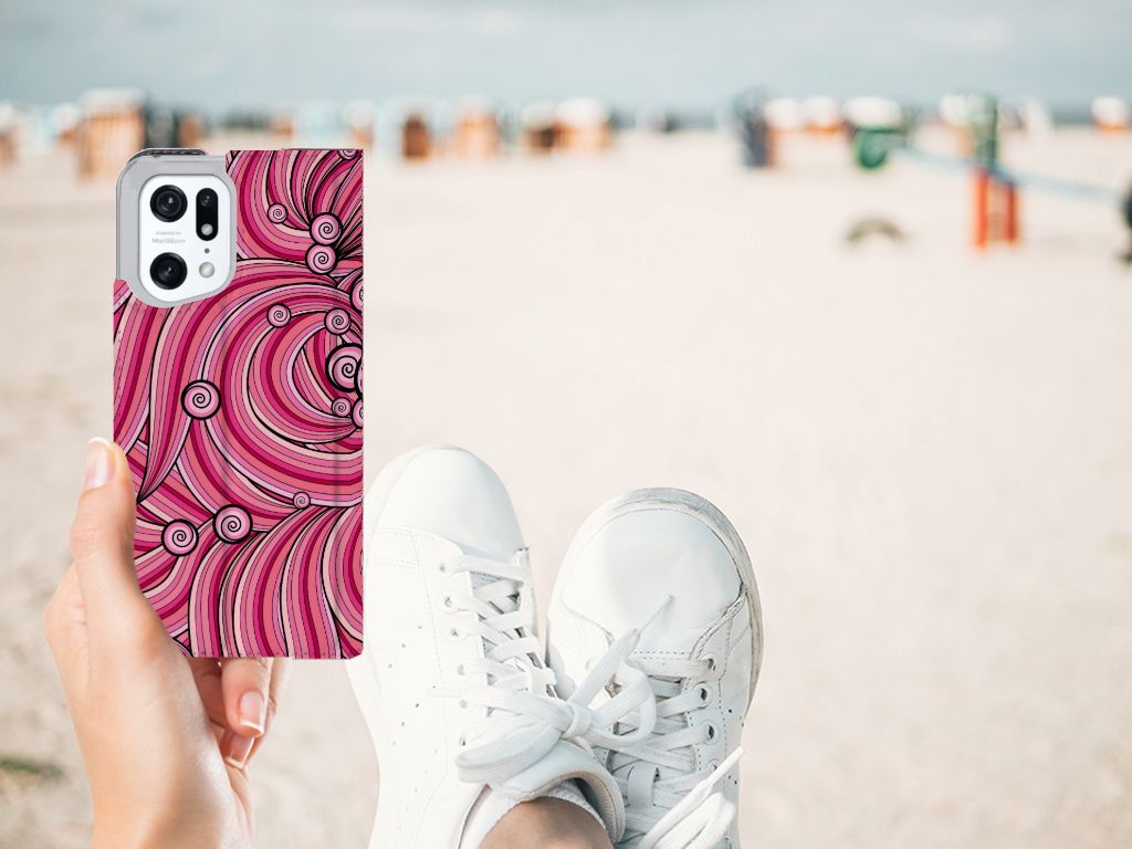 OPPO Find X5 Pro Bookcase Swirl Pink - B2C Telecom