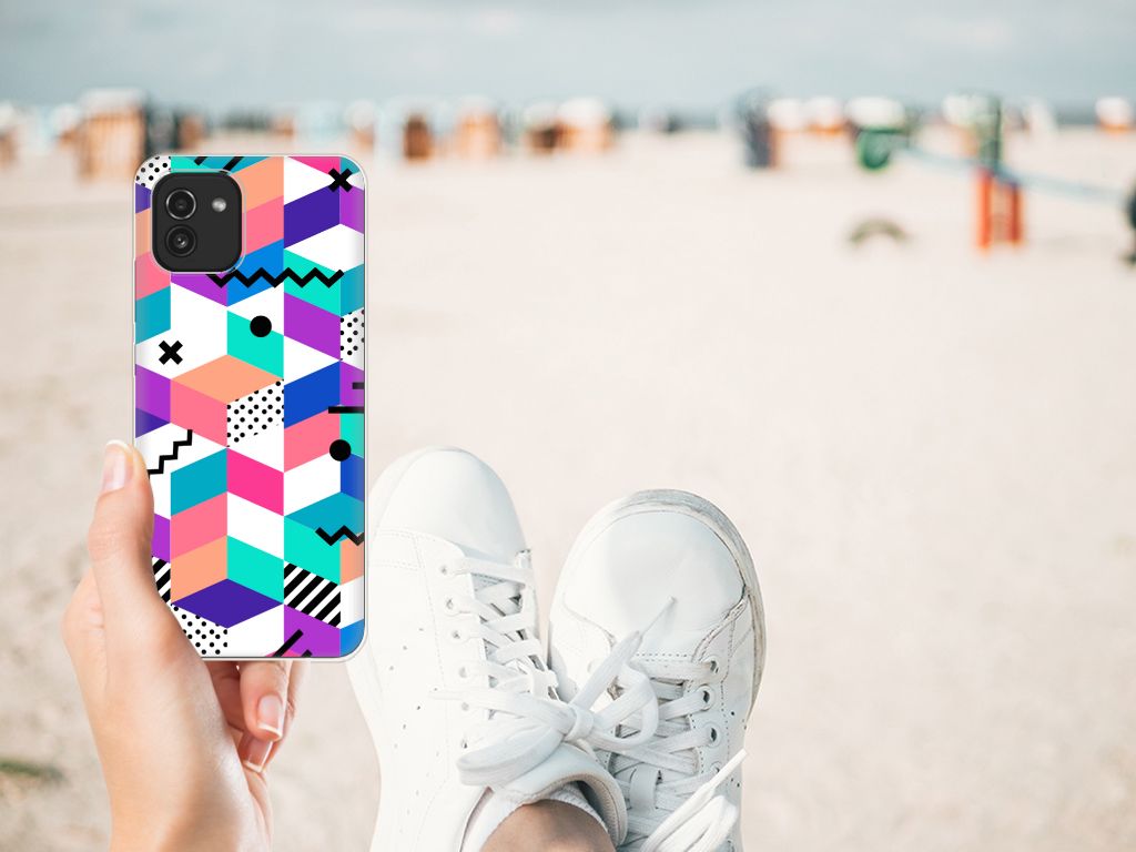 Samsung Galaxy A03 TPU Hoesje Blokken Kleurrijk B2C Telecom