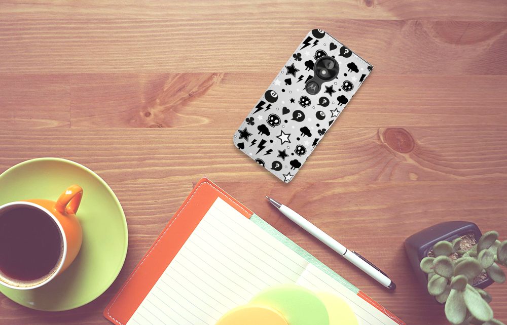 Mobiel BookCase Motorola Moto E5 Play Silver Punk