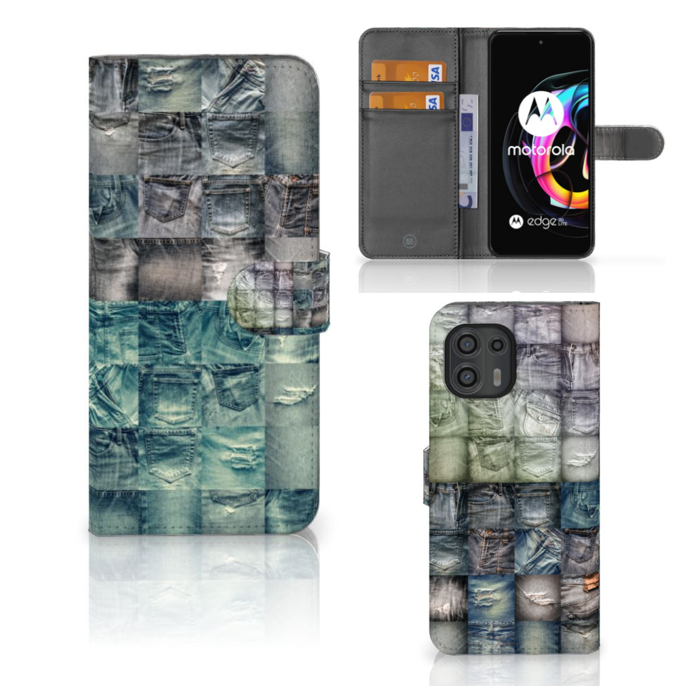 Wallet Case met Pasjes Motorola Edge 20 Lite Spijkerbroeken