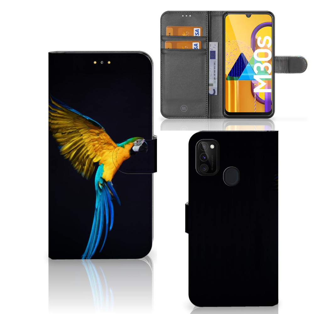 Samsung Galaxy M21 | M30s Telefoonhoesje met Pasjes Papegaai