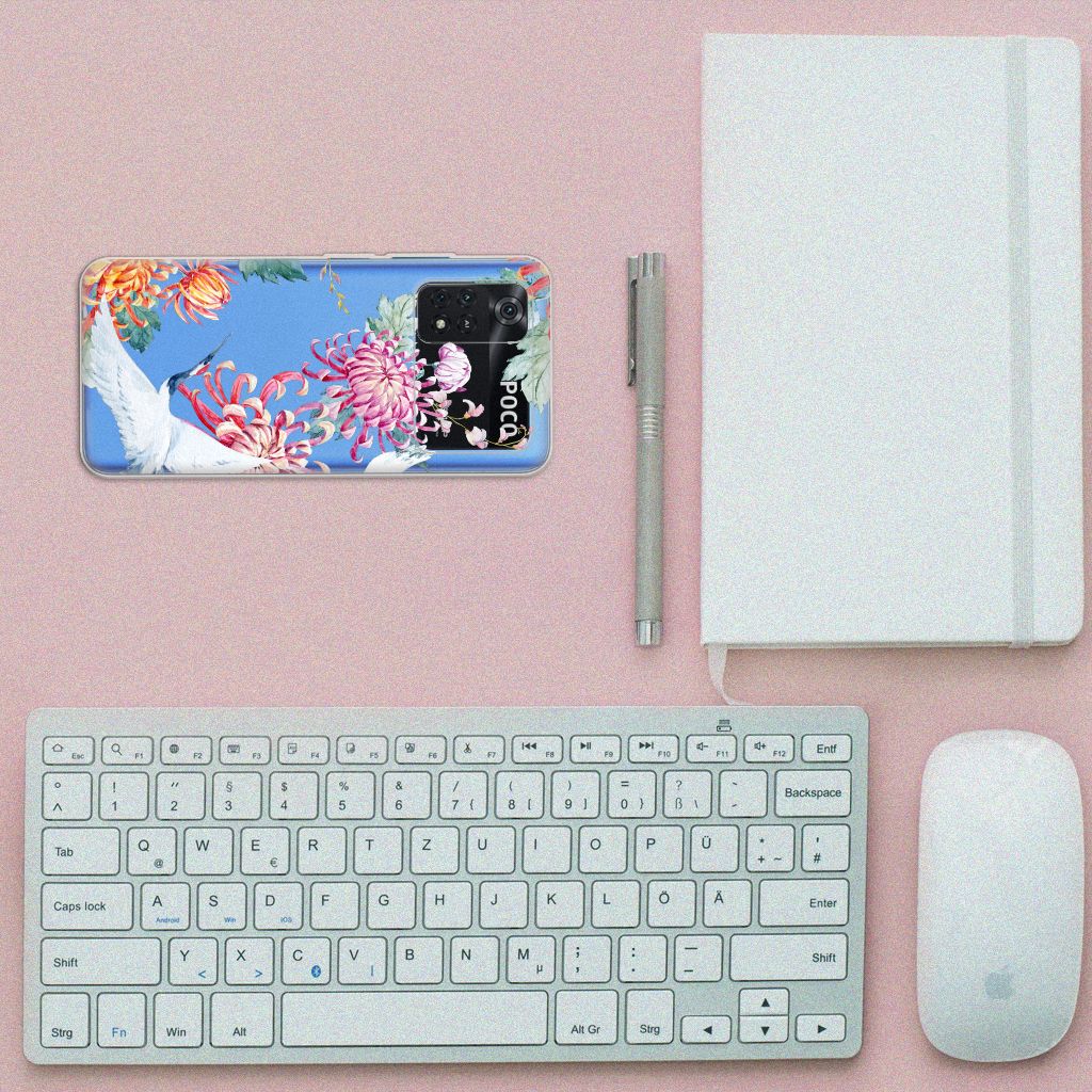 Xiaomi Poco M4 Pro 4G TPU Hoesje Bird Flowers B2C Telecom