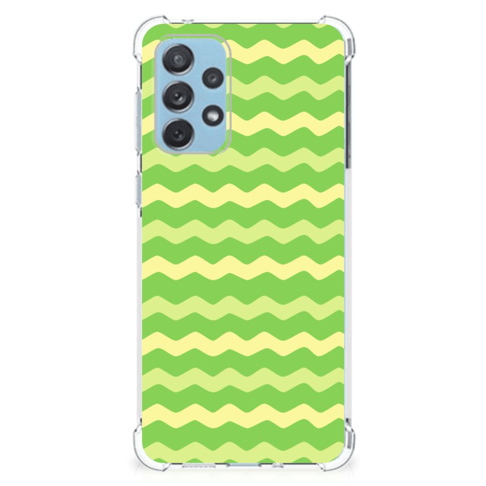 Samsung Galaxy A73 Doorzichtige Silicone Hoesje Waves Green B2C Telecom
