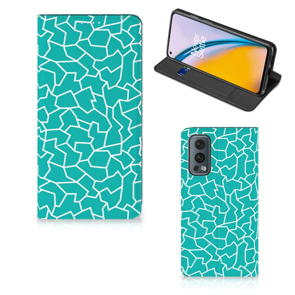 OnePlus Nord 2 5G Bookcase Cracks Blue