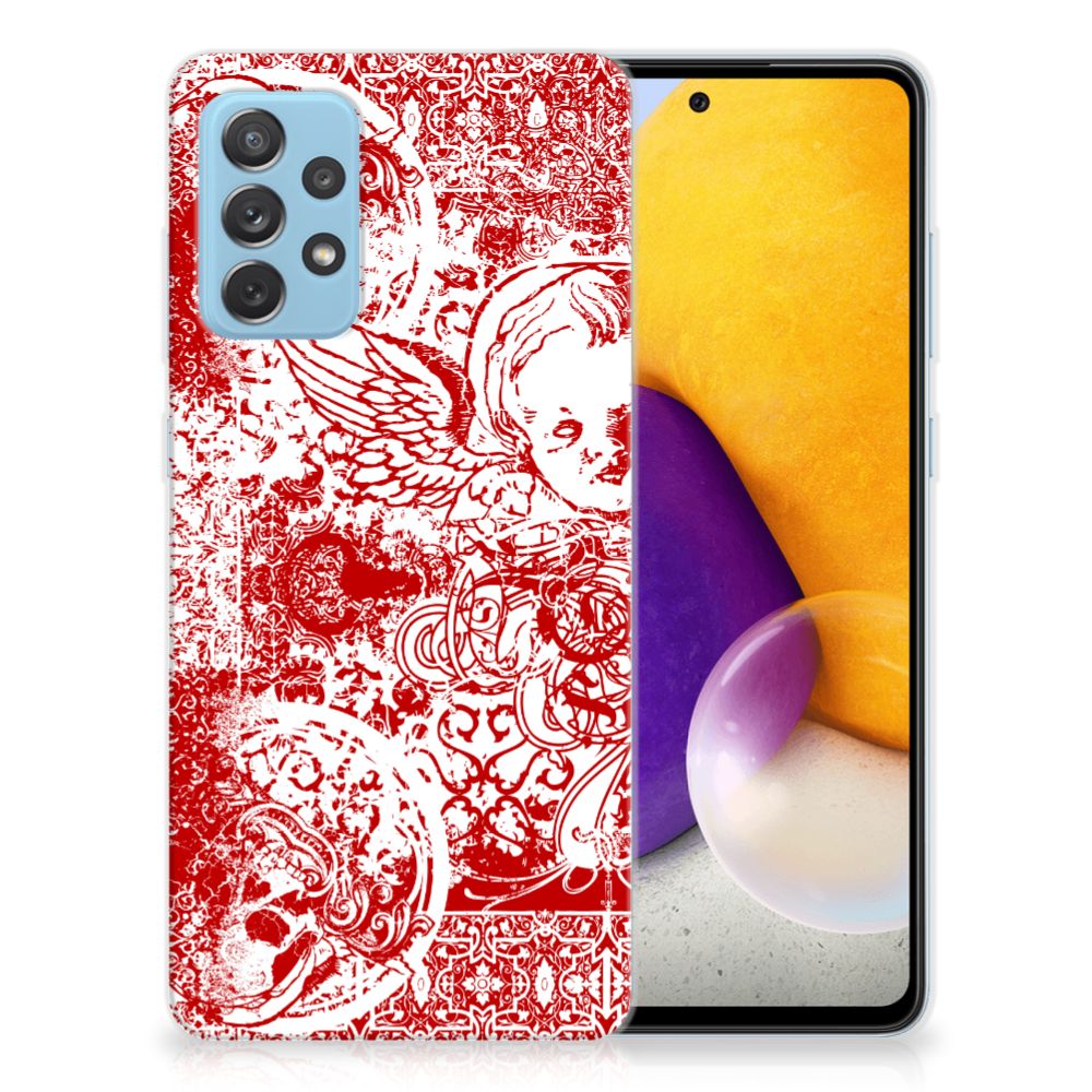Silicone Back Case Samsung Galaxy A72 Angel Skull Rood B2C Telecom