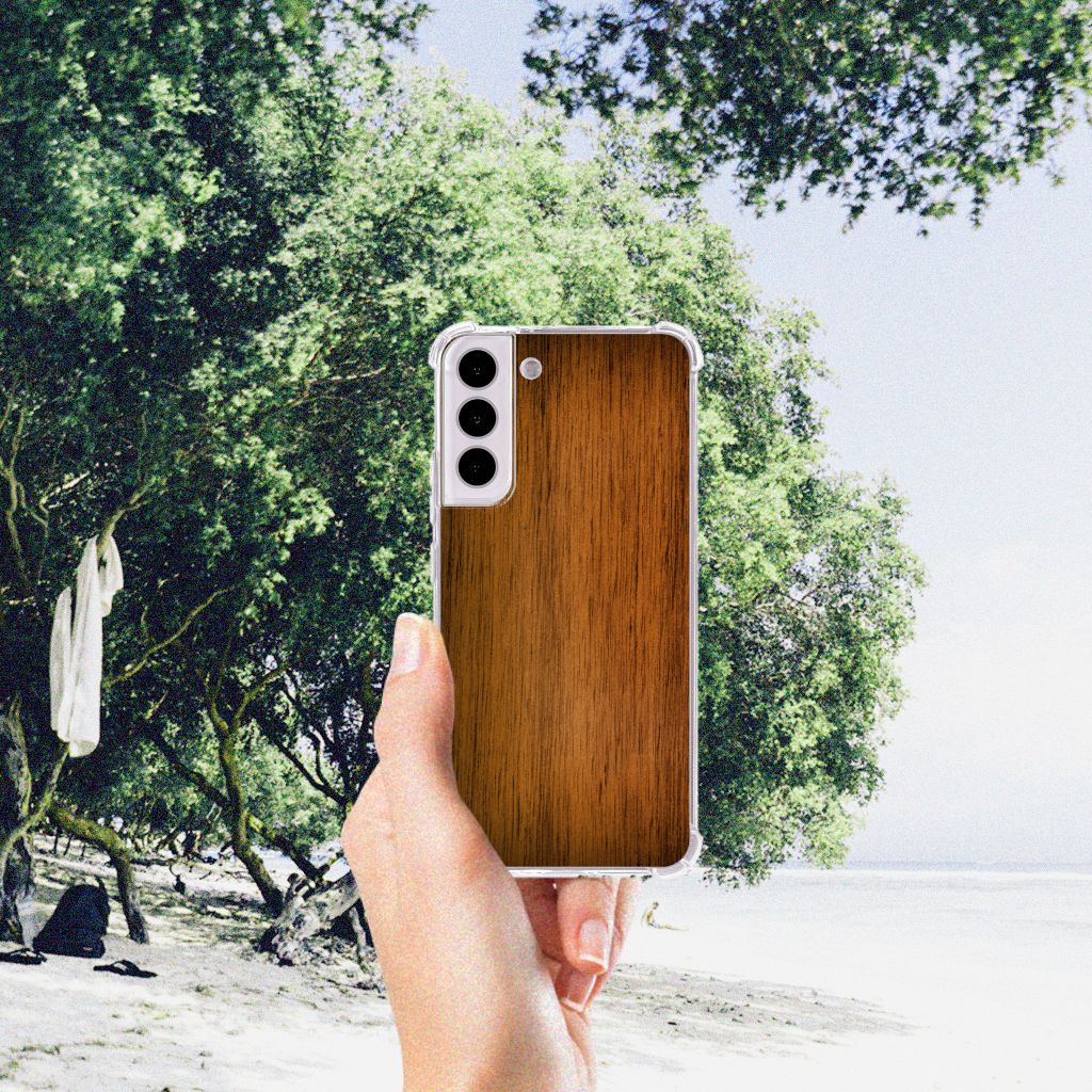 Samsung Galaxy S22 Plus Stevig Telefoonhoesje Donker Hout B2C Telecom