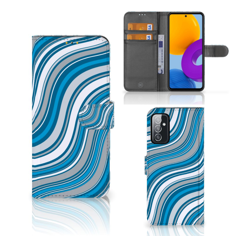 Samsung Galaxy M52 Telefoon Hoesje Waves Blue