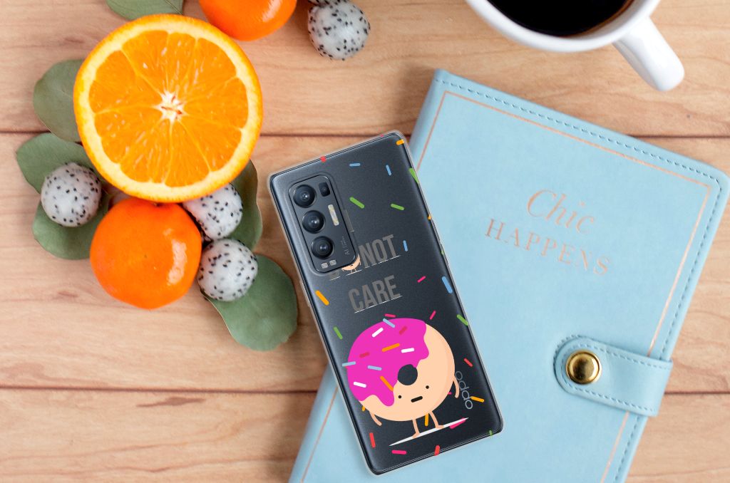 OPPO Find X3 Neo Siliconen Case Donut Roze B2C Telecom