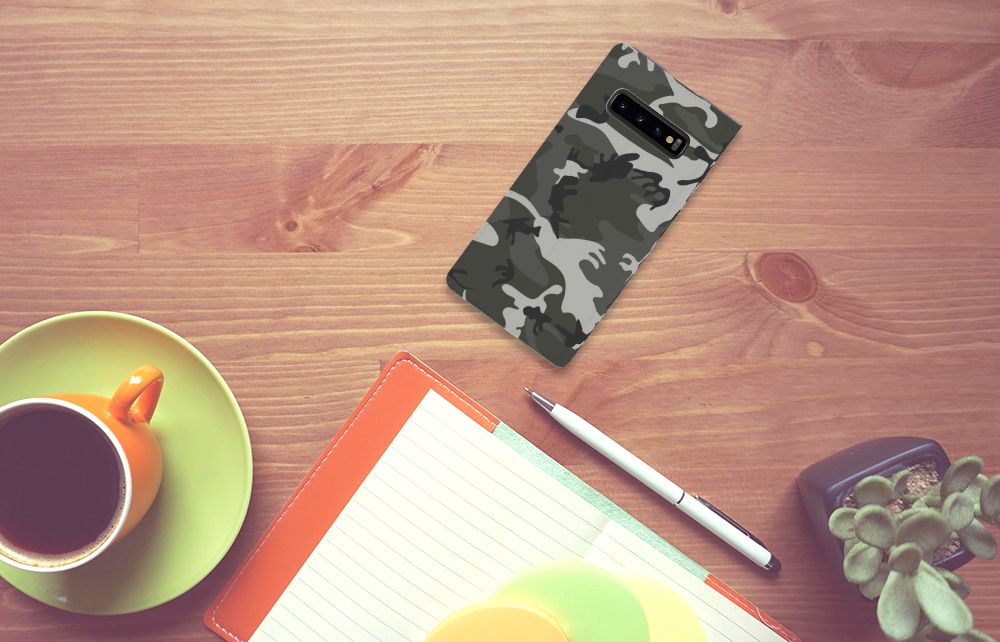Samsung Galaxy S10 Plus Hoesje met Magneet Army Light