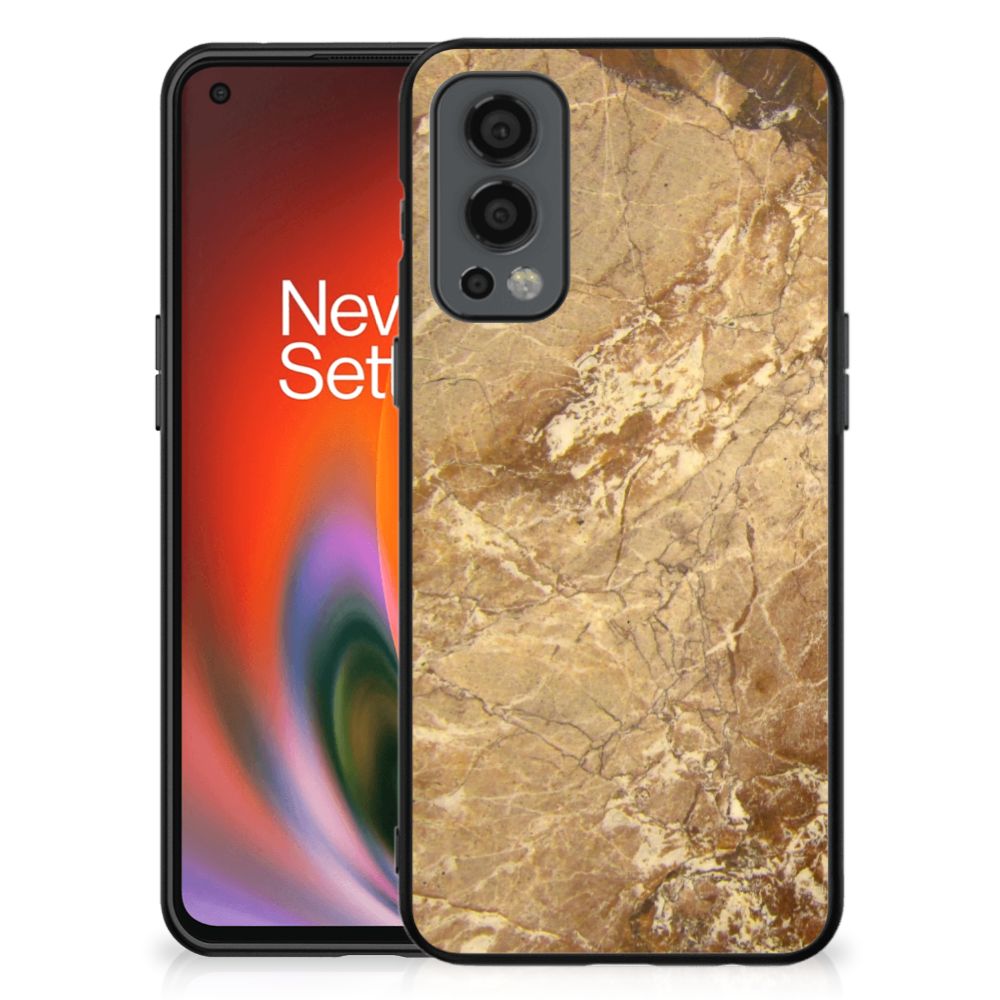 OnePlus Nord 2 Marmeren Print Telefoonhoesje Marmer Creme