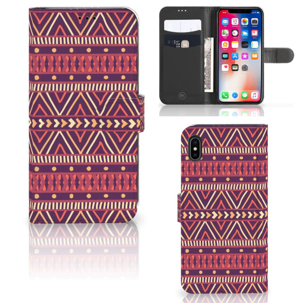 Apple iPhone Xs Max Telefoon Hoesje Aztec Paars