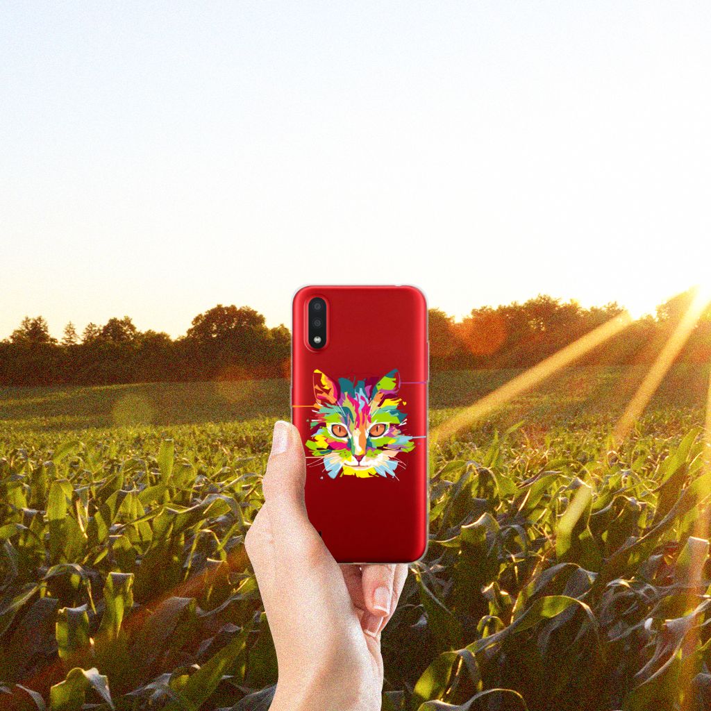 Samsung Galaxy A01 Telefoonhoesje met Naam Cat Color B2C Telecom