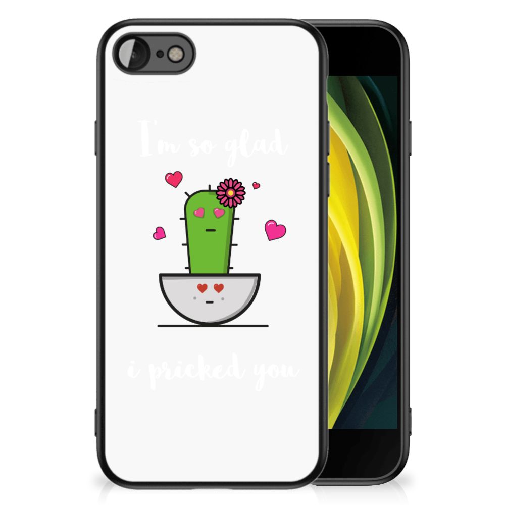 iPhone SE 2022 | SE 2020 | 7/8 Hoesje Cactus Glad met cactusillustratie en tekst 'I'm so glad I pricked you'