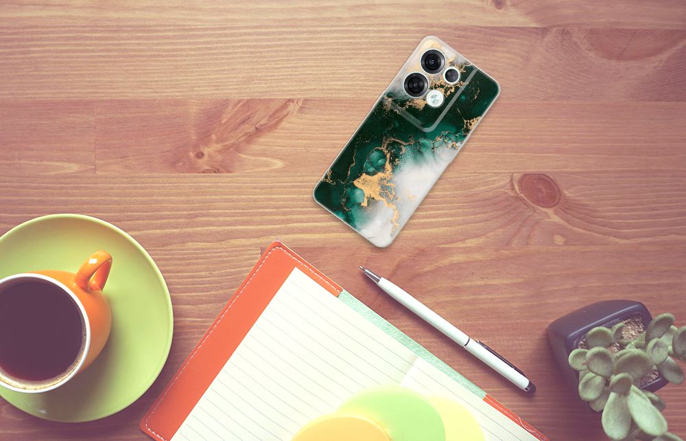 TPU Siliconen Hoesje voor OPPO Reno8 Pro Marmer Groen B2C Telecom