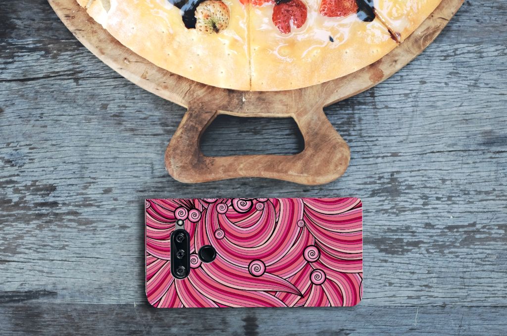 LG V40 Thinq Bookcase Swirl Pink