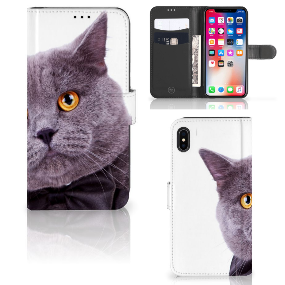 Apple iPhone Xs Max Telefoonhoesje met Pasjes Kat