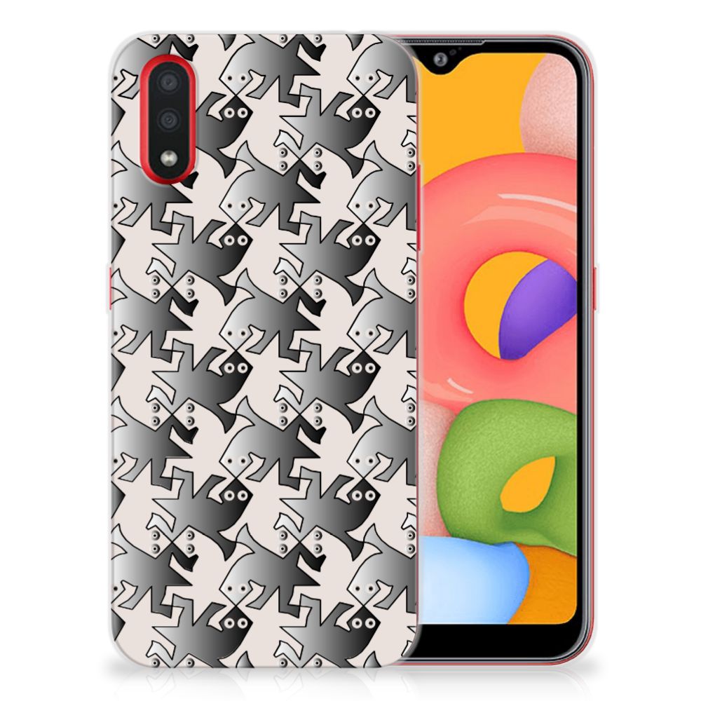 Samsung Galaxy A01 TPU Hoesje Salamander Grey